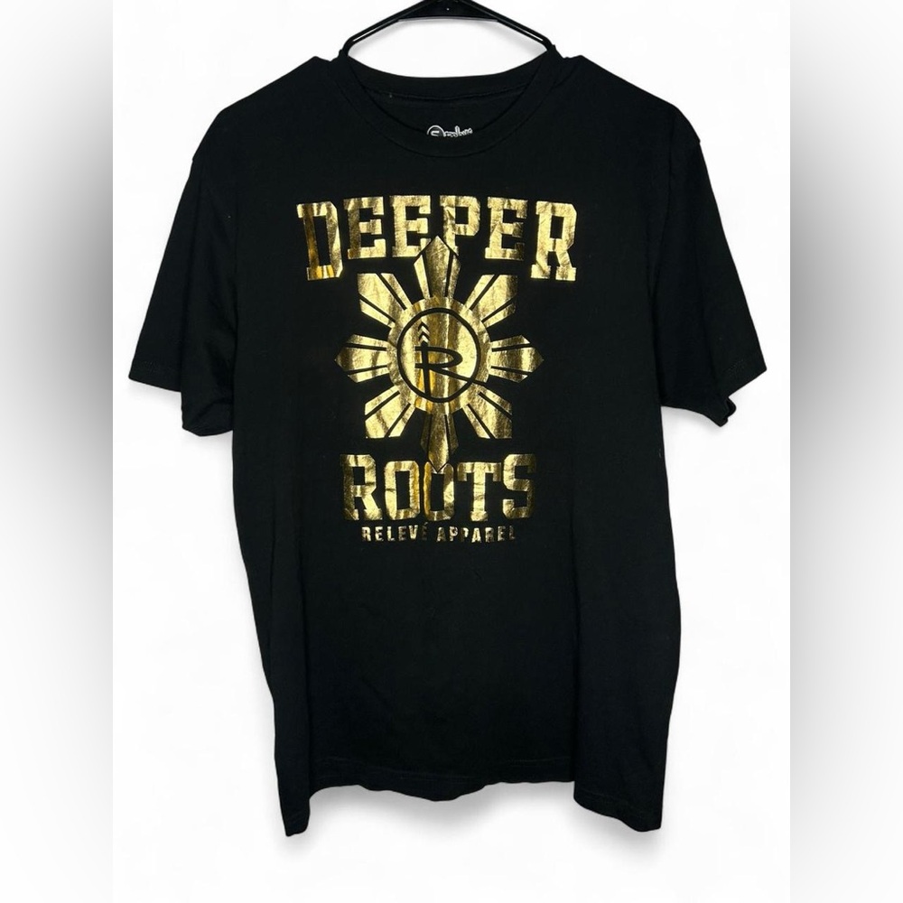 Releve Deeper Roots Black and Gold Graphic T-Shirt